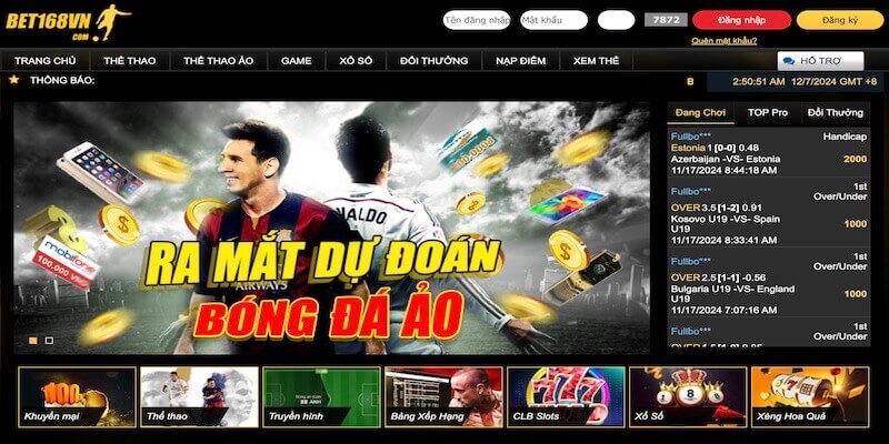 Nhà cái Bet168vn.